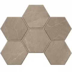 Керамогранитная плитка мозаика Gabbro GB02 Hexagon 25х28.5 неполированная Estima