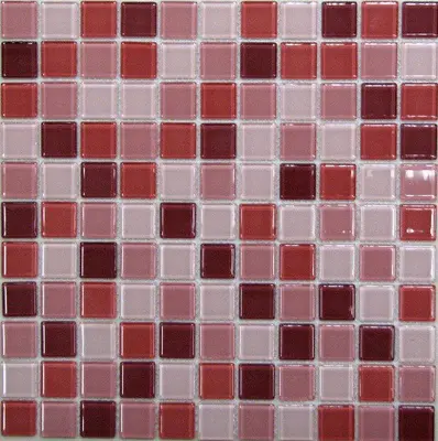 Мозаика стеклянная Plum mix 300х300 розовая Bonaparte mosaic