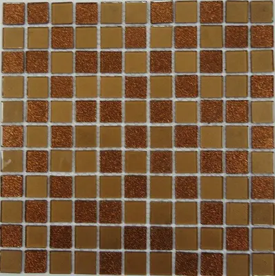 Мозаика стеклянная Shine Brown 300х300 коричневая Bonaparte mosaic