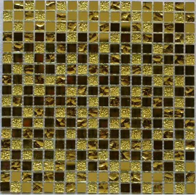 Мозаика стеклянная Mirror gold 300х300 желтая Bonaparte mosaic