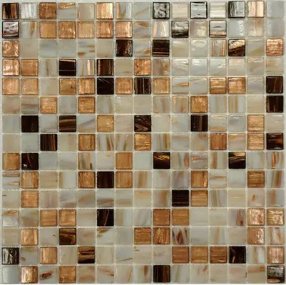 Мозаика стеклянная STEP-1 327х327 бежевая Bonaparte mosaic