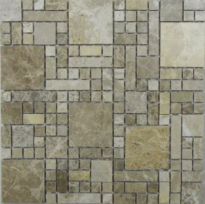 Мозаика каменная Tetris 305х305 коричневая Bonaparte mosaic