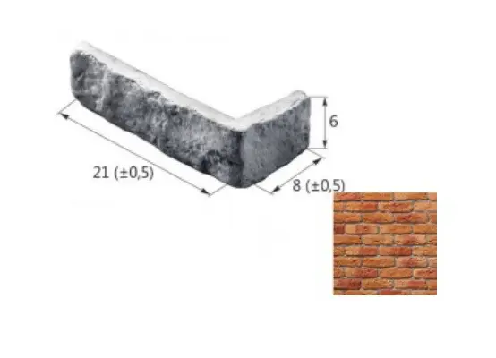 Искусственный декоративный камень Старый Кирпич 09-21 угловой элемент коричневый Forester