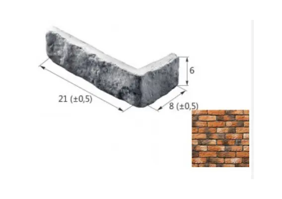 Искусственный декоративный камень Старый Кирпич 09-22 угловой элемент коричневый Forester