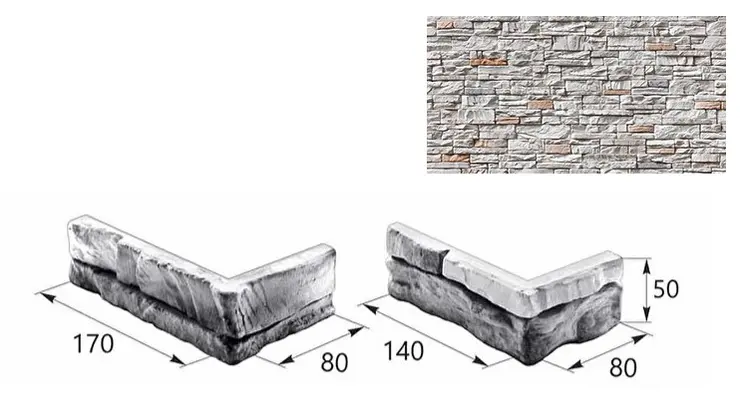 Искусственный декоративный камень Декоративный камень Норвег угловой элемент 16-06 белый Forester