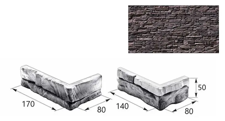 Искусственный декоративный камень Декоративный камень Норвег угловой элемент 16-11 коричневый Forester